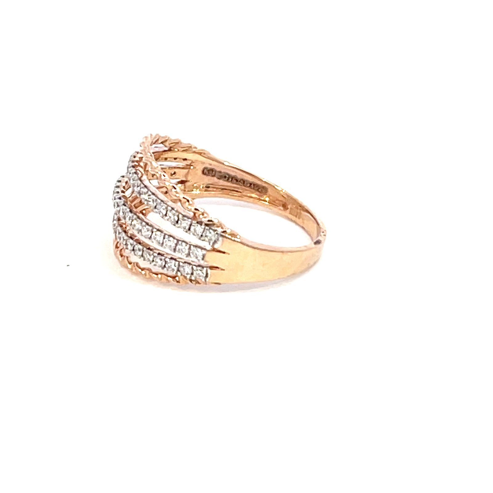 14K Rose Gold Ring with 57 Lab Grown Diamonds TDW 0.4 Carat - Image 3