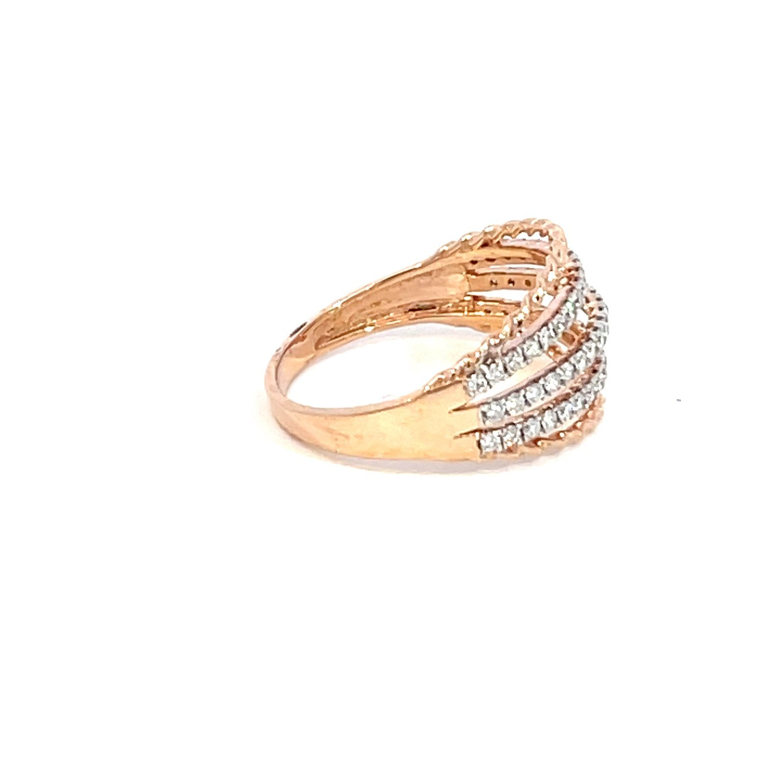 14K Rose Gold Ring with 57 Lab Grown Diamonds TDW 0.4 Carat - Image 2