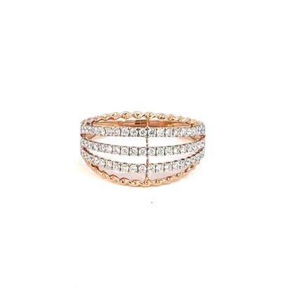 14K Rose Gold Ring with 57 Lab Grown Diamonds TDW 0.4 Carat