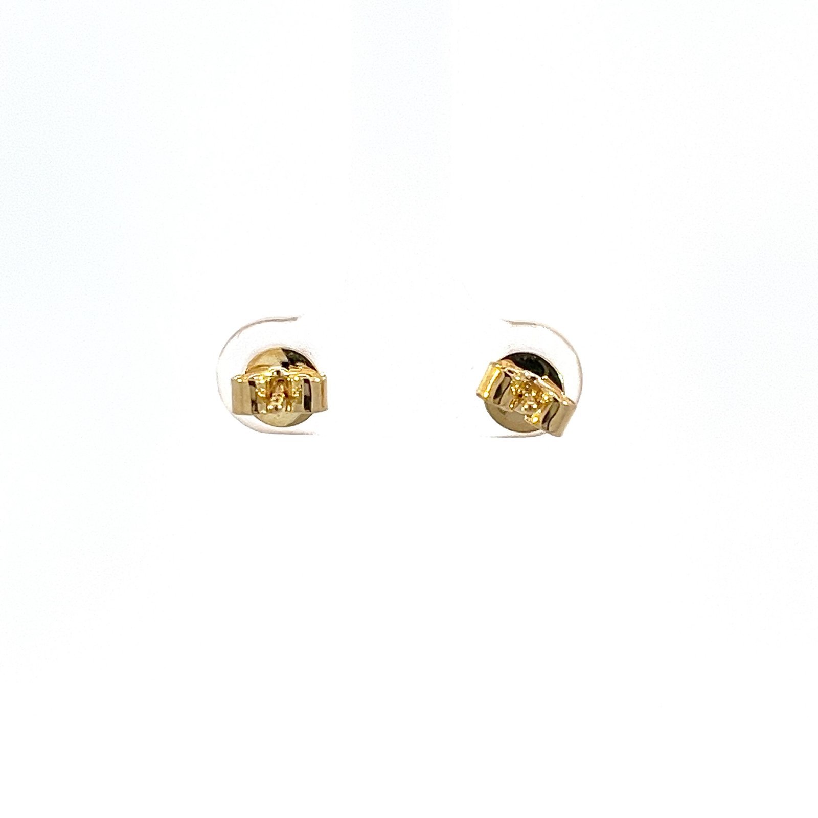 9K Yellow Gold Stud Earrings with 2 Round Lab Grown Diamonds TDW 0.48 Carat - Image 2