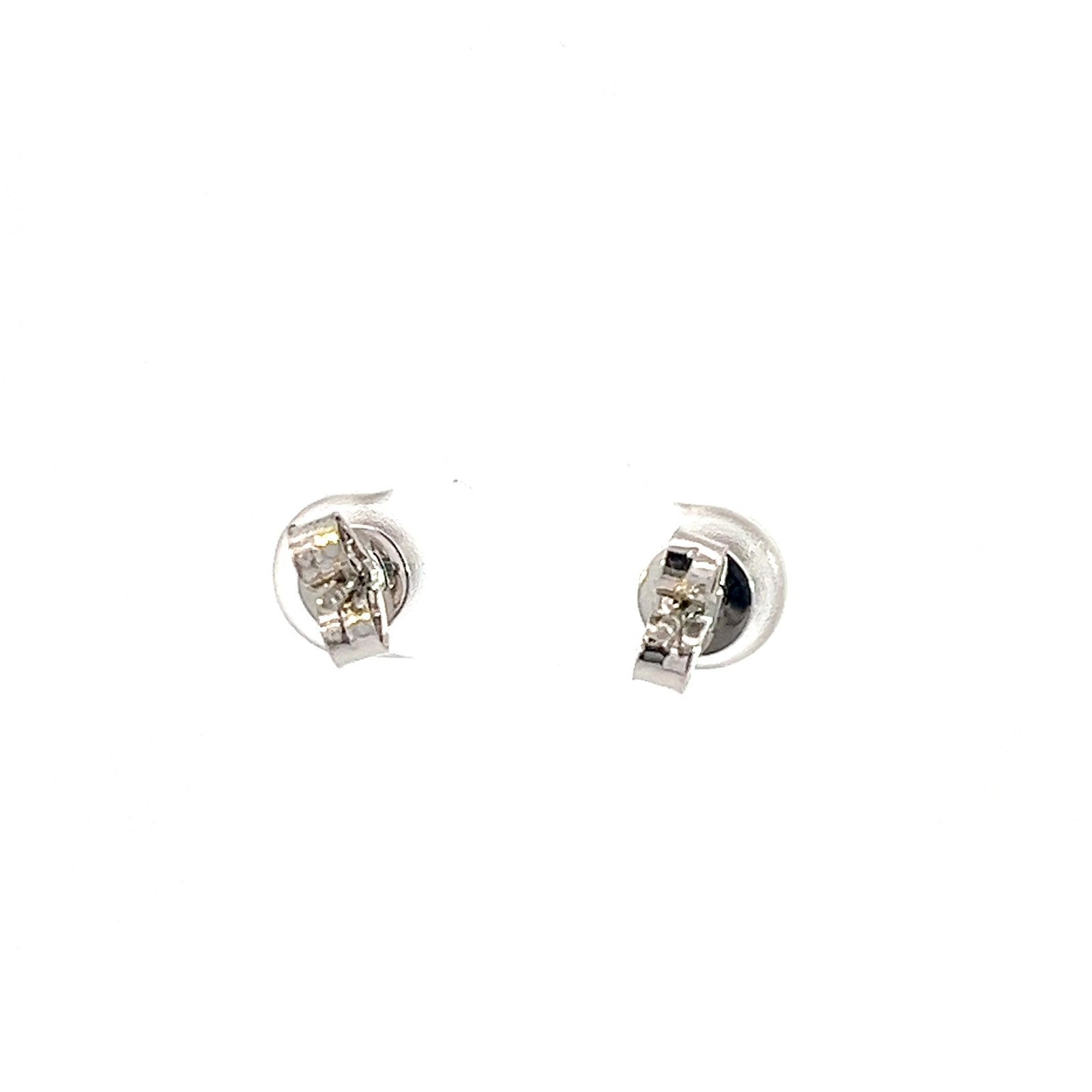 9K White Gold Halo Stud Earrings with 30 Round Lab Grown Diamonds TDW 0.40 Carat - Image 3