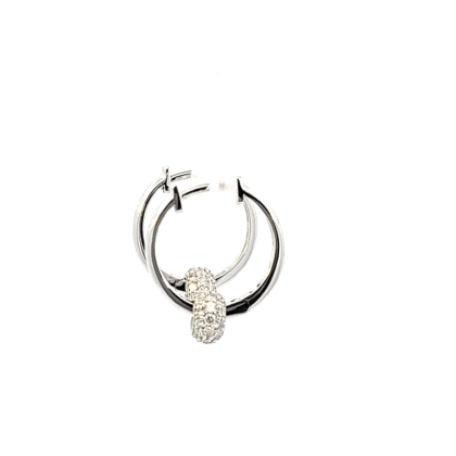 9K White Gold Earrings with 72 Round Lab Grown Diamonds TDW 0.47 Carats