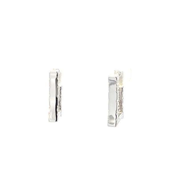 9K White Gold Earrings with 18 Round Lab Grown Diamonds TDW 0.15 Carat - Image 3