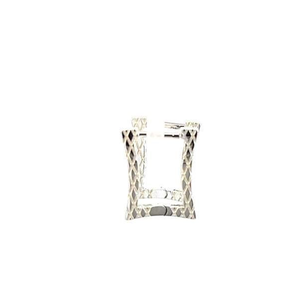 9K White Gold Earrings with 18 Round Lab Grown Diamonds TDW 0.15 Carat - Image 2