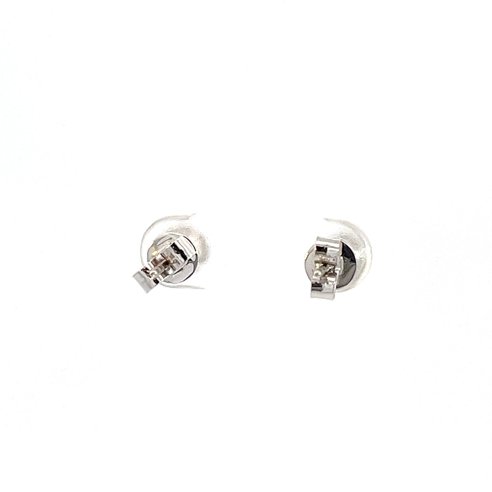 14K White Gold Stud Earrings with 2 Round Lab Grown Diamonds TDW 0.76 Carat - Image 3