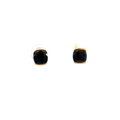 9K Yellow Gold Earrings with Cushion Sapphires 2.80 Carat