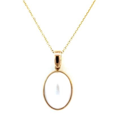 9K Yellow Gold Pendant with Mabe Pearl
