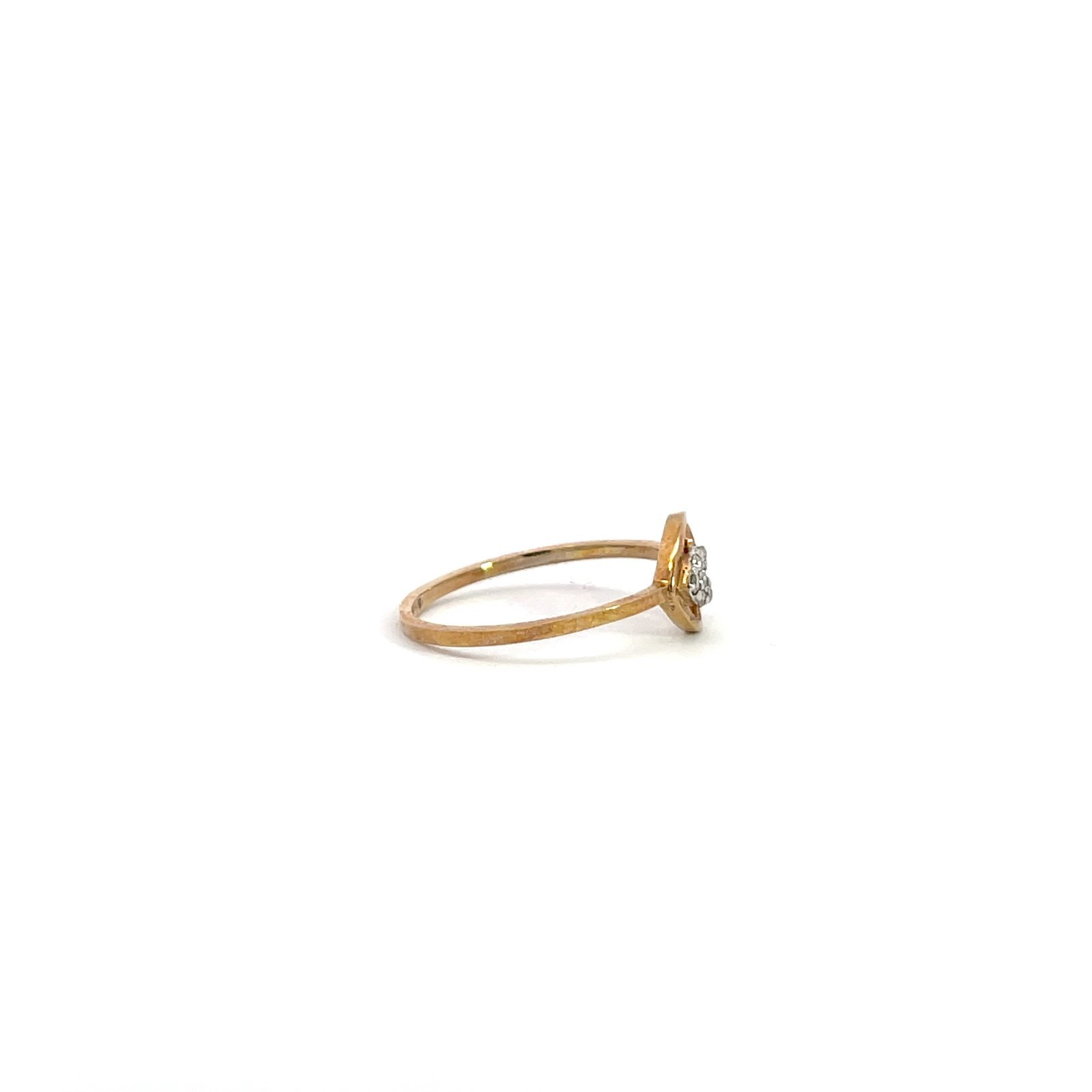 9K Yellow Gold Fancy Ring with 6 Diamonds TDW 0.05 Carat - Image 2
