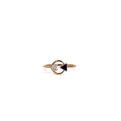 9K Yellow Gold Fancy Ring with 6 Diamonds TDW 0.05 Carat
