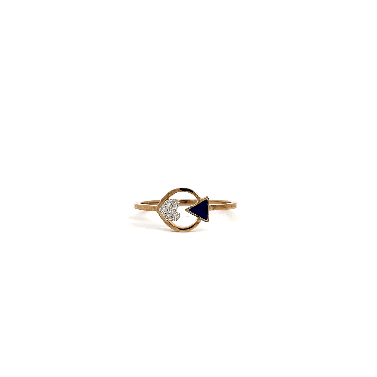 9K Yellow Gold Fancy Ring with 6 Diamonds TDW 0.05 Carat
