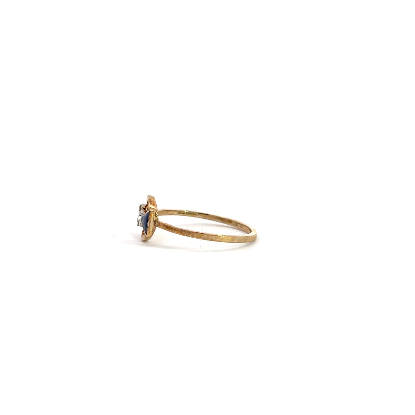 9K Yellow Gold Fancy Ring with 6 Diamonds TDW 0.05 Carat - Image 3