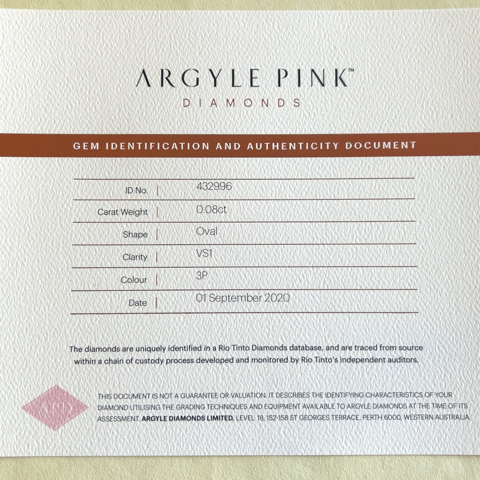 3P 0.08ct Certified Loose Pink Diamond from WA - Image 2