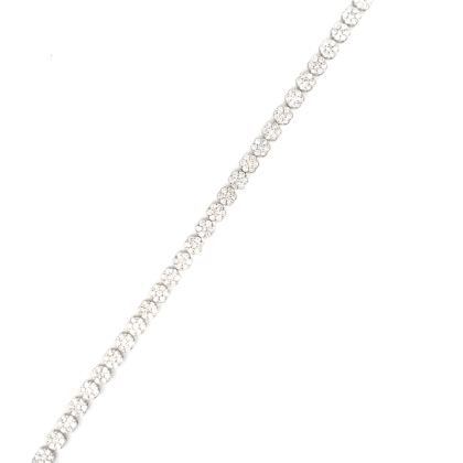10K White Gold Click-on clasp Tennis Bracelet with 252 Round Lab Grown Diamonds TDW 3.671 Carat