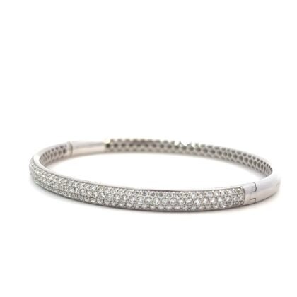 10K White Gold Bracelet with 158 Round Lab Grown Diamonds TDW 1.77 Carats
