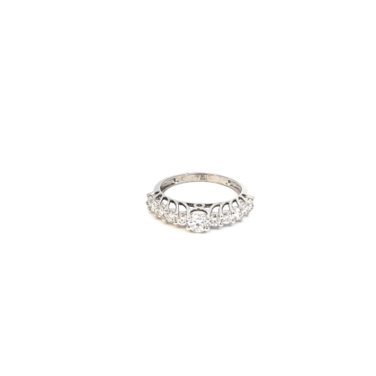 14K White Gold Ring with 11 Lab Grown Diamonds TDW 0.89 Carat