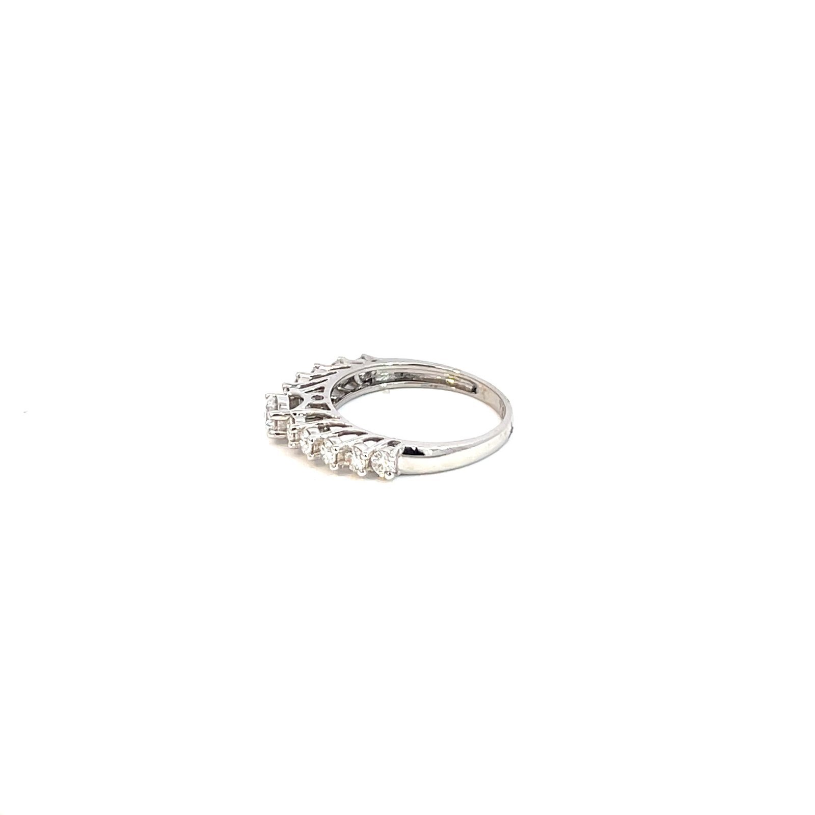 14K White Gold Ring with 11 Lab Grown Diamonds TDW 0.89 Carat - Image 3