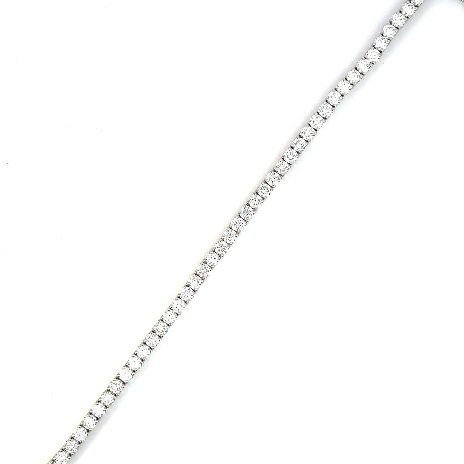 14K White Gold Tennis Bracelet with 48 Natural Round Diamonds TDW 6.85 Carat - Image 2