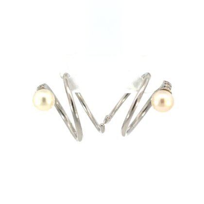 9K White Gold Earrings with Lab Grown Diamonds