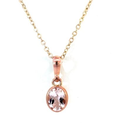 9K Rose Gold Pendant with Morganite