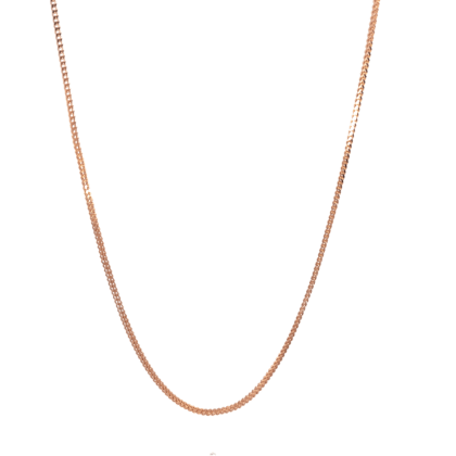 18 KT Rose Gold Wheat Chain 45cm