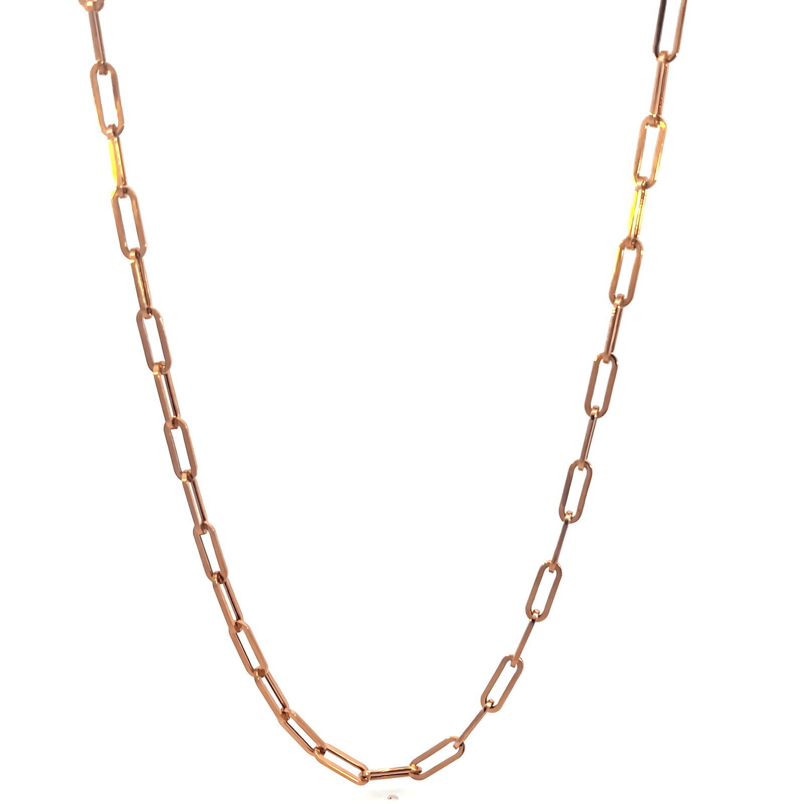 18 KT Rose Gold Paperclip Chain 50cm