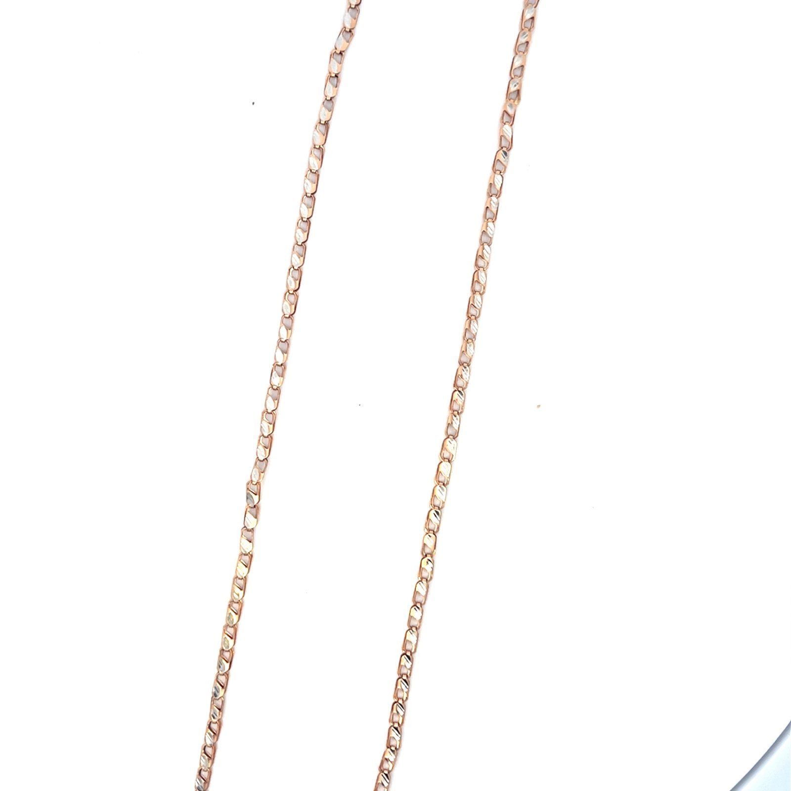 18 KT 2 Tone Rose Gold Chain 45cm - Image 2