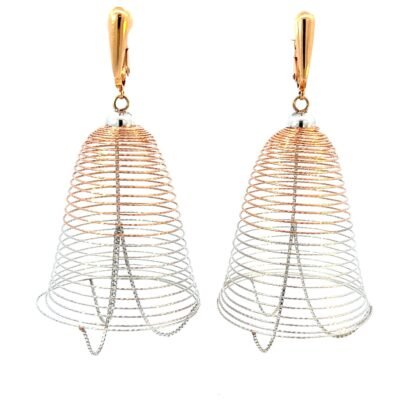 18K 2 Tone Gold Earrings
