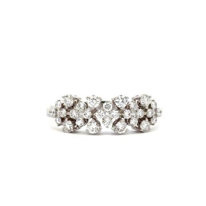 18K White Gold Ring with 33 Lab Grown Round Diamonds TDW 0.70 Carat