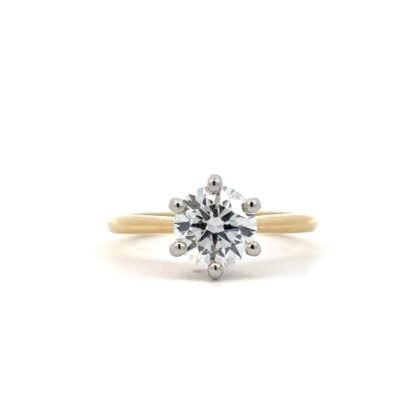 18K Yellow Gold Ring Lab Grown Diamonds 1.57 Carat