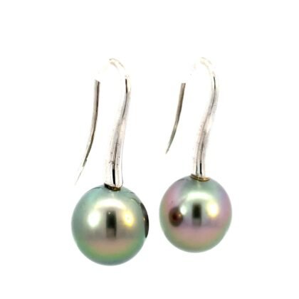 18K White Gold Earrings with Tahitian Pearls