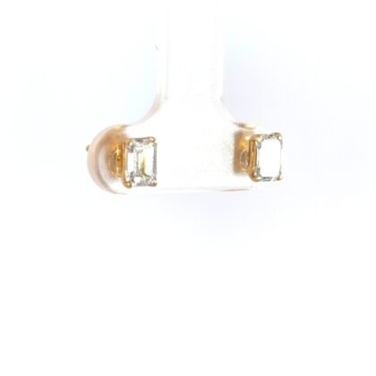 18K Yellow Gold Stud Earrings with 2 Emerald Cut Lab Grown Diamonds TDW 1.00 Carat