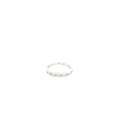 18K White Gold Band 11 Diamonds TDW 0.26 Carat