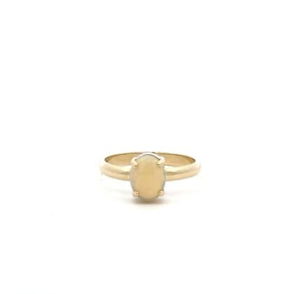 9K YG Ring Solid AUS Opal Coober Pedy