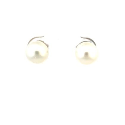 18K White Gold Earrings with South Sea Pearls 8mm-9mm