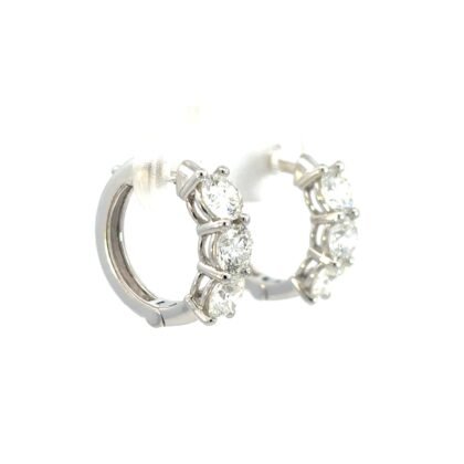 9K White Gold Earrings with 6 Lab Grown Diamonds TDW 2.07 Carat
