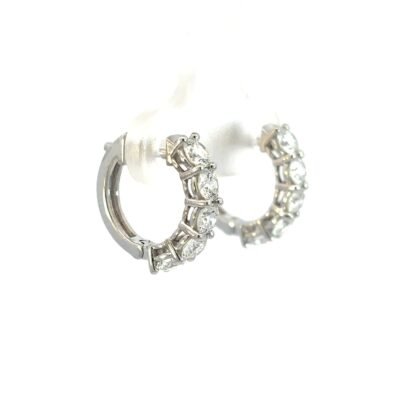 9K White Gold Earrings with 10 Lab Grown Diamonds TDW 1.30 Carat