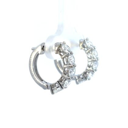 9K White Gold Earrings with 10 Lab Grown Diamonds TDW 2.03 Carat