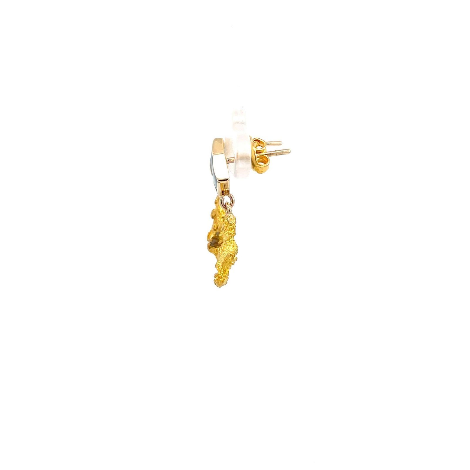 9K Yellow Gold Alice Earrings with Australian Nuggets and Australian Opals - Image 4