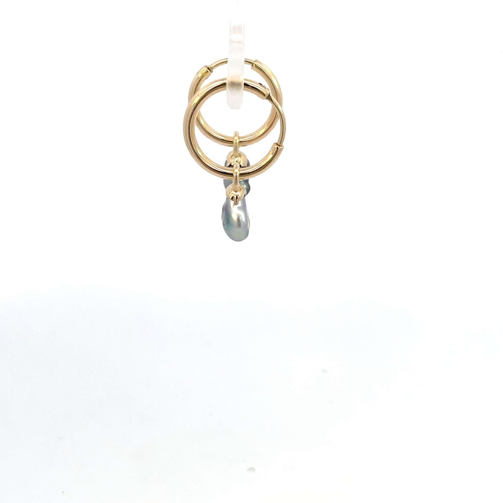 9K Yellow Gold Poppy Earrings with Broome Keshi Baroque Black Pearls - Image 4
