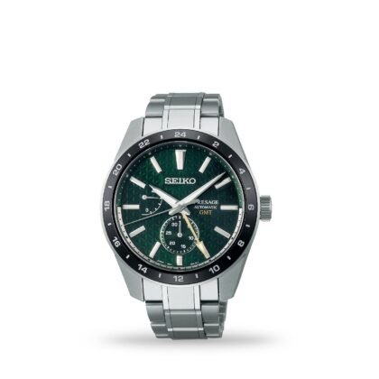 Seiko Mens Presage Sharp Edged Series GMT Watch SPB219J1