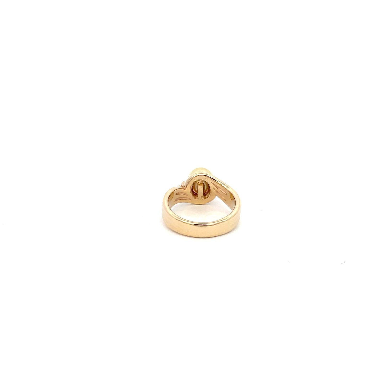 9K Yellow Gold Sydney Ring with 6 Pink Diamonds 0.09ct and a South Sea Pearl - Image 3