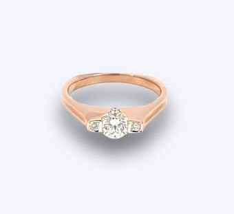 14K Rose Gold Ring Lab-Grown Diamonds TDW 0.55 Carats