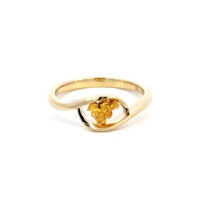 9K Yellow Gold Ring with Australian Nugget 0.26g