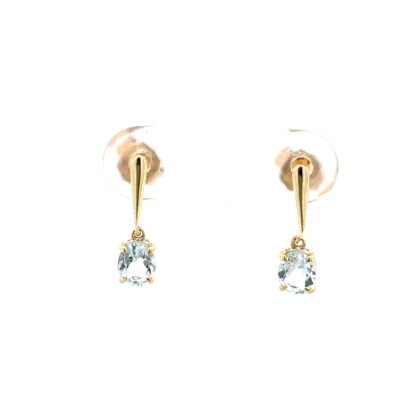 9K YG Earrings Aquamarine 0.6ct
