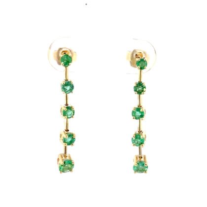 9K YG Earrings Emerald 1.02ct