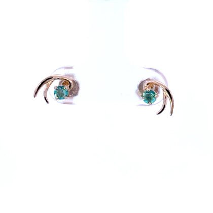 9K YG Earrings Colombian Emerald 0.22ct