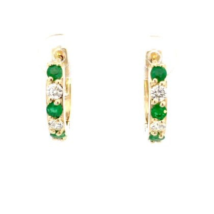 9K YG Earrings Emerald 0.53ct DI 0.5ct H/SI