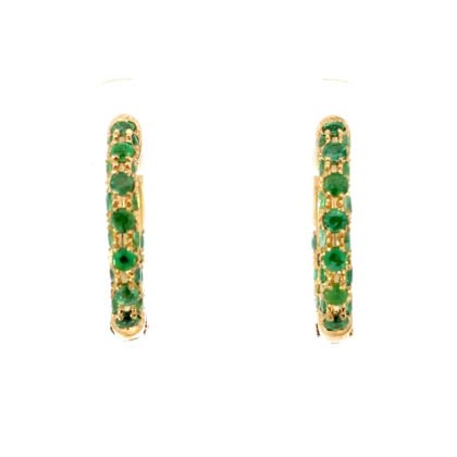 9K YG Earrings Emerald 1.72ct