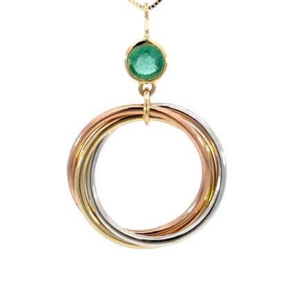 9K YG/WG/RG Pendant Emerald 0.38ct
