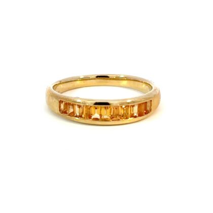 9K YG Ring Orange Sap 0.65ct Size O